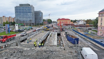 Rekonstrukce dopravního uzlu Náměstí republiky v Ostravě probíhá pod taktovkou IMOS Brno