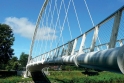 Nová oblouková lávka se zavěšenou mostovkou v Semilech