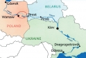 Mapa vodní cesty spojující Černé a Baltské moře