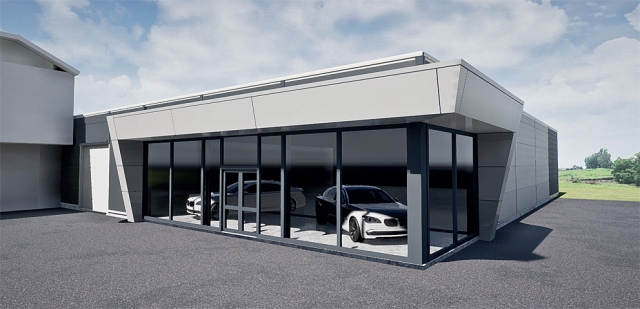 Náš návrh showroomu pro luxusní značku automobilů.