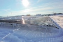 Samovolné očištění modulů Solyndra od sněhu při prvním slunečném zimním dnu.