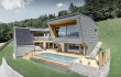 Udržitelný dům v horách s velmi odolnou fasádou a střechou