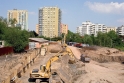 Bytové domy Slatinka – Zajištění stavební jámy a založení objektu na velkoprůměrových pilotách.