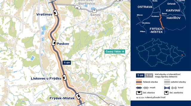 Sudop Brno vyprojektuje modernizaci trati mezi Ostravou-Kunčicemi a Frýdkem-Místkem