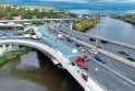 Celkový pohled na most, dopravní řešení