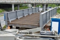 Most v Táboře s kompletně vyvázanou betonářskou výztuží mostovky