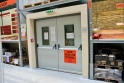 Protipožární častečně prosklené únikové dveře (Hornbach Ostrava)