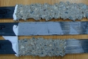 Uhlíkové lamely po tahové zkoušce – lepidlo odtrhlo i vrstvu betonu